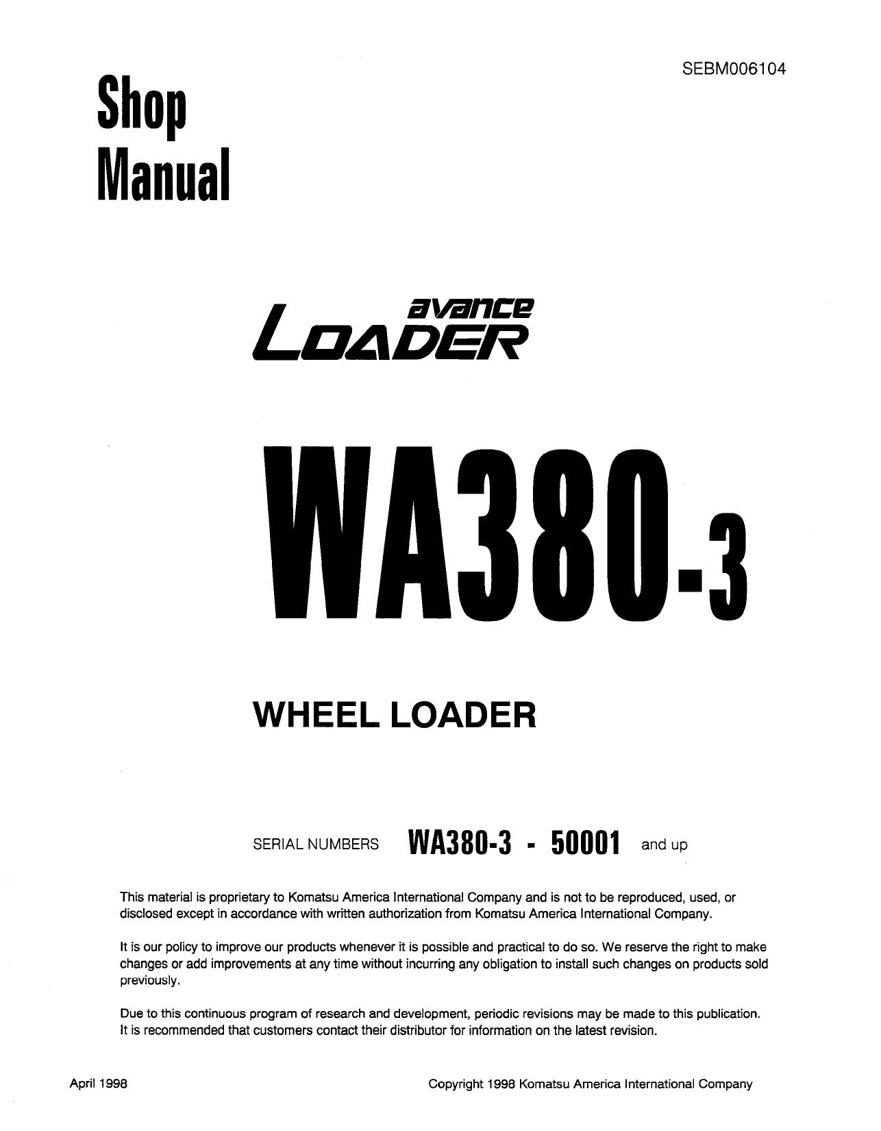 WA380-3 Shop Manual